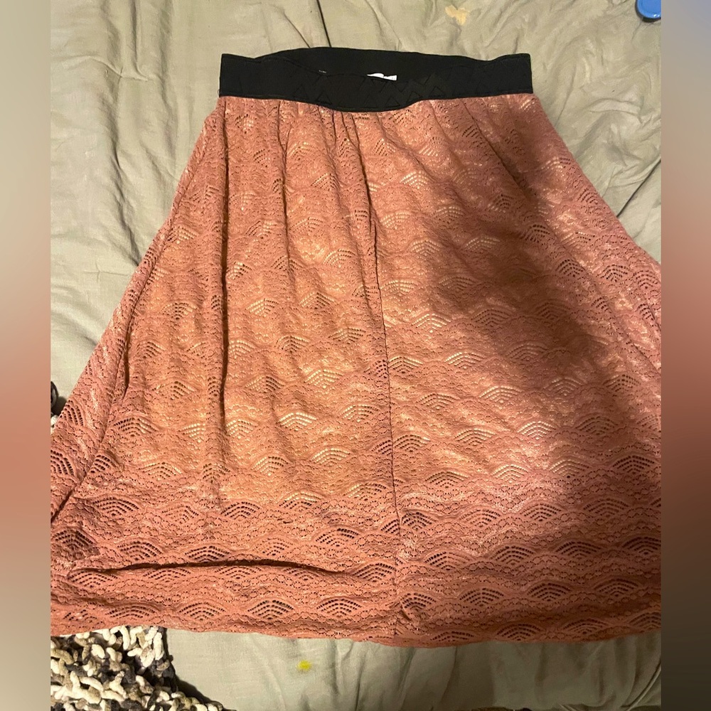 Elegant Lace Skirt with Black Waistband